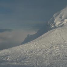 pohľad na Vysoké Tatry v oblakoch