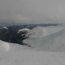 pohľad na Západné a Vysoké Tatry (v oblakoch)