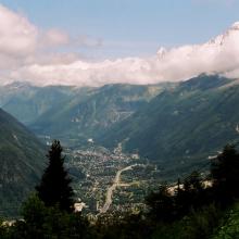 pohľad do údolia Chamonix